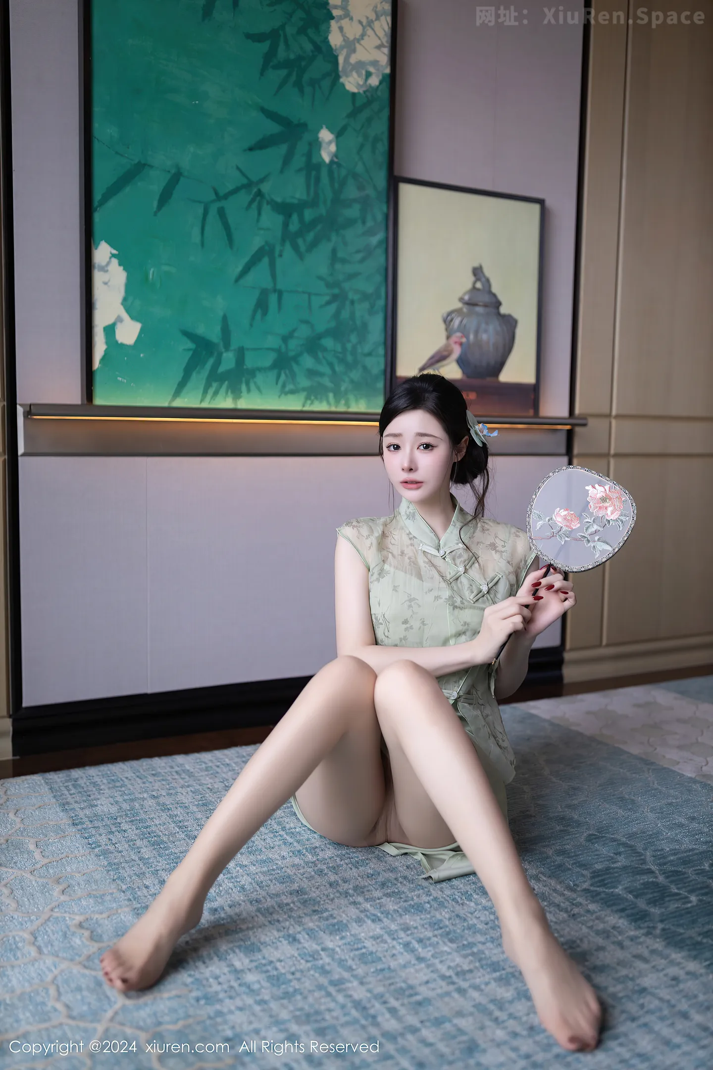 图片[6]-[XiuRen秀人网] VOL.9124 模特小逗逗性感浅色古风服饰配超薄无内肉丝秀曼妙身材诱惑写真81P-秀人网官方网站